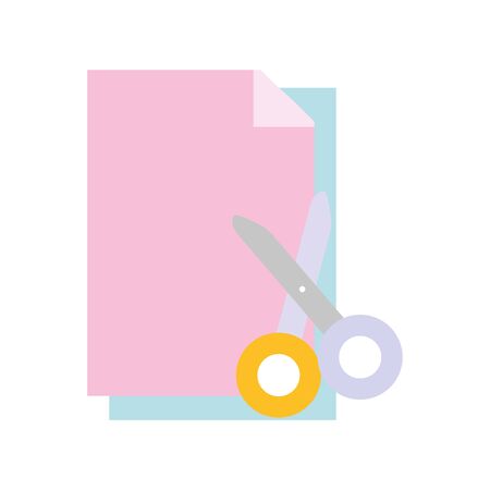 back to school education papers and scissors equipmentのイラスト素材
