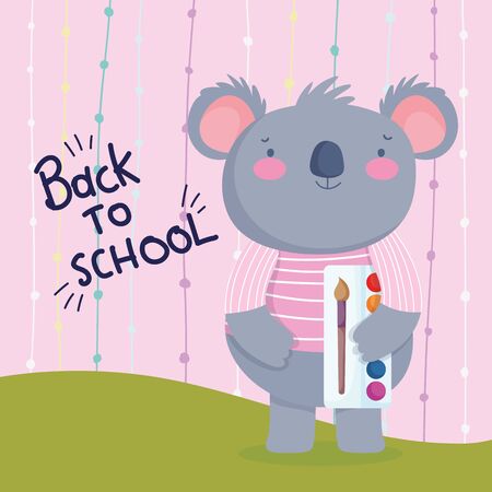 back to school education koala with colorのイラスト素材