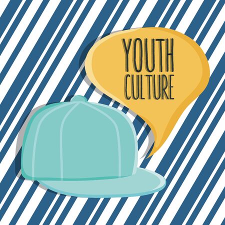 sport cap with speech bubble youth culture accessoryのイラスト素材