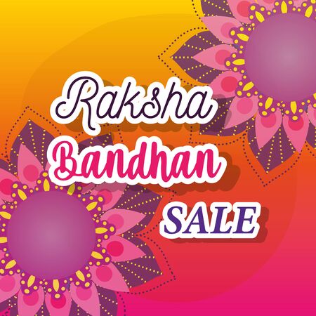 raksha bandhan mega sale posterのイラスト素材