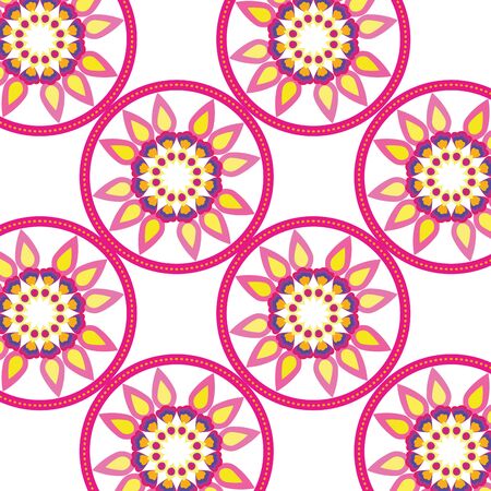Mandales background design, Bohemic ornament meditation indian decoration ethnic arabic and mystical theme Vector illustrationのイラスト素材
