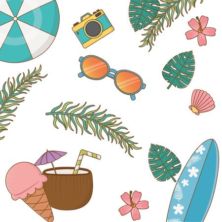 Summer and vacations background patternのイラスト素材