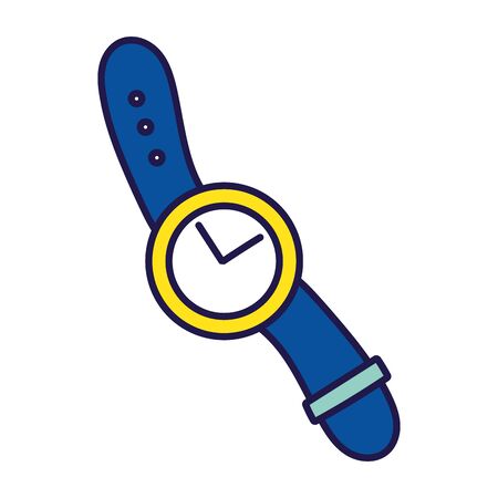 wrist watch accessory object time icon on white background vector illustrationのイラスト素材