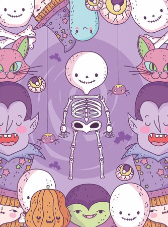 trick or treat happy halloweenのイラスト素材