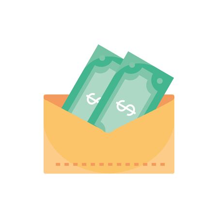 envelope with bills currency money business finance vector illustrationのイラスト素材