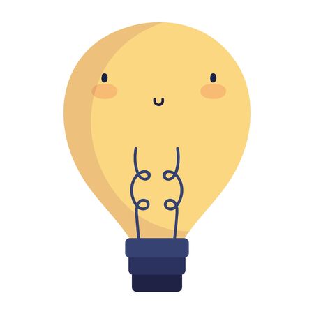 light bulb power idea cartoon character icon on white background vector illustrationのイラスト素材