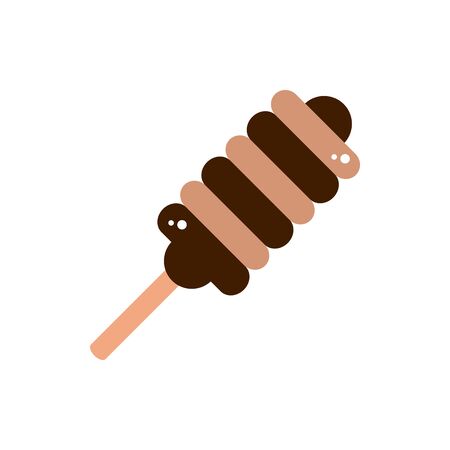 lollipop chocolate and caramel sweet confectionery snack food candy vector illustrationのイラスト素材
