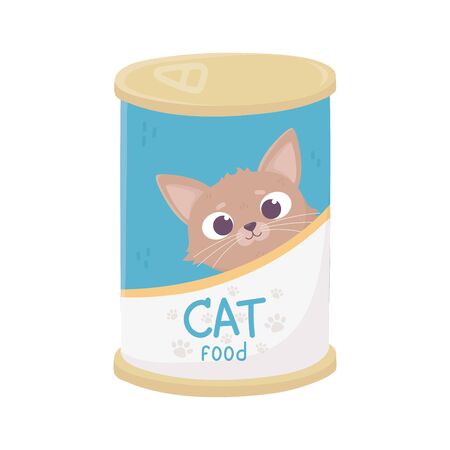 canister food for cat animal domestic, petsのイラスト素材