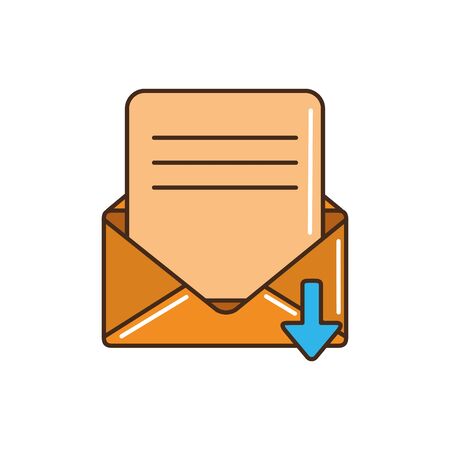 sending mail letter message line and fillのイラスト素材