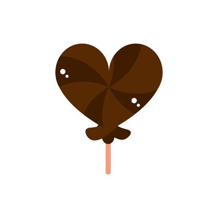 chocolate lollipop shaped heart sweet confectionery snack food candyのイラスト素材