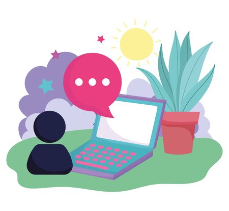 smartphone avatar speech bubble social media vector illustrationのイラスト素材