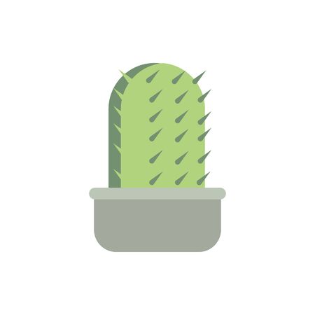 potted cactus decoration natural floral botanical on white background vector illustrationのイラスト素材