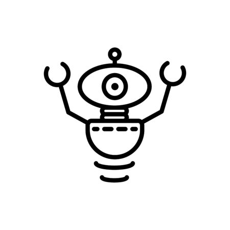 robot fiction technology character artificial machine vector illustration linear designのイラスト素材