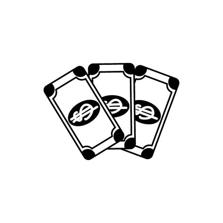 money business financial bill currency cash line style icon vector illustrationのイラスト素材