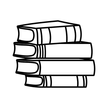 back to school education stacked books learn thick lineのイラスト素材