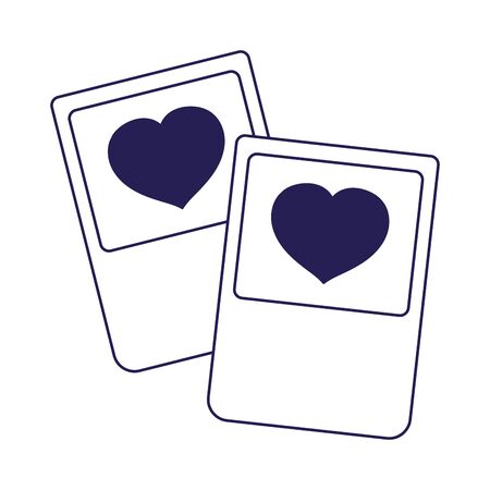 happy valentines day, hearts love cards romantic cartoon vector illustration line styleのイラスト素材