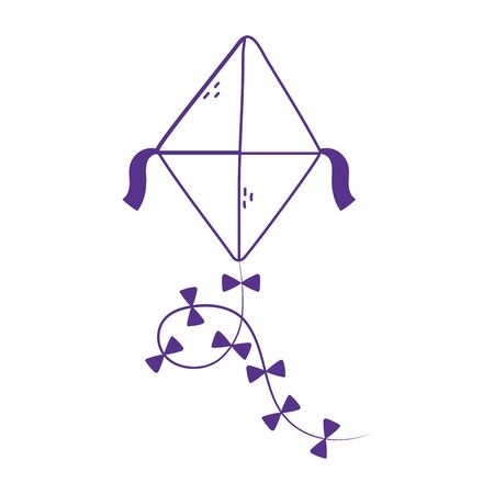 kids toy kite icon design white background vector illustration line styleのイラスト素材