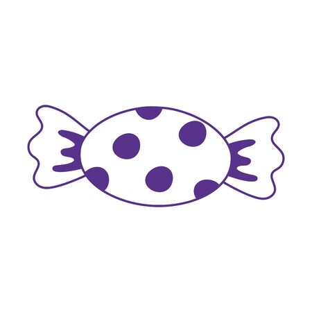 sweet wrapped candy icon design white background vector illustration line styleのイラスト素材