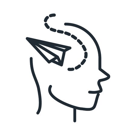 alzheimers disease neurological brain imagination vector illustration line style iconのイラスト素材