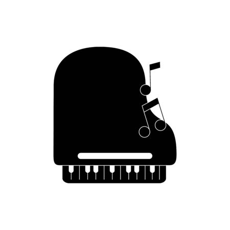 piano instrument notes musical melody sound music vector illustration silhouette style iconのイラスト素材