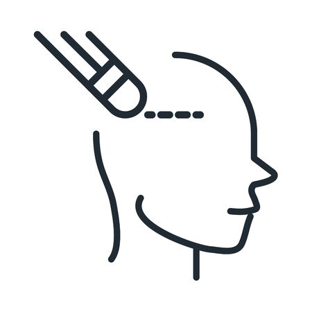 alzheimers disease neurological brain memory loss line style iconのイラスト素材