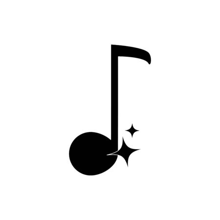 quaver note musical harmony melody sound music vector illustration silhouette style iconのイラスト素材
