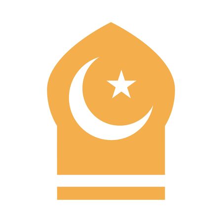 moon and star mosque ramadan arabic islamic celebration tone color iconのイラスト素材