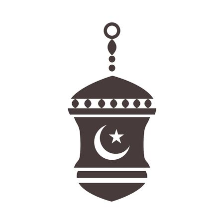 decorative lantern ornament ramadan arabic islamic celebration silhouette style iconのイラスト素材