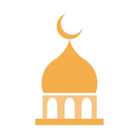 mosque moon temple ramadan arabic islamic celebration tone color iconのイラスト素材