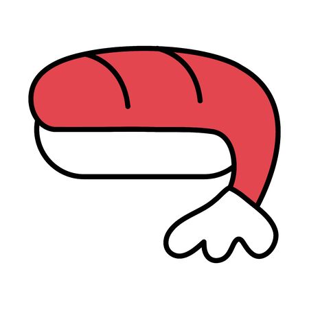 sushi rice fish japanese oriental menu vector illustration line and fill style iconのイラスト素材