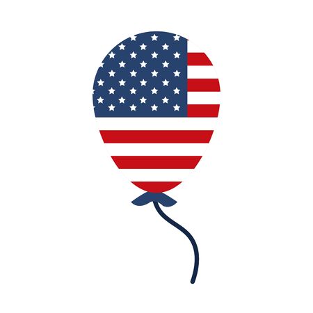 memorial day flag in balloon decoration american celebration flat style iconのイラスト素材
