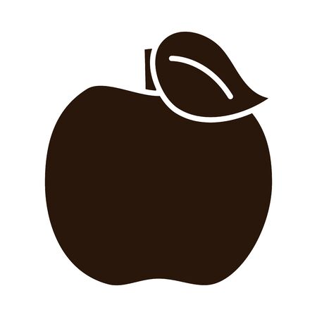 school education apple fruit supply vector illustration silhouette style iconのイラスト素材