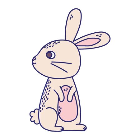 happy easter cute little rabbit cartoon season animal vector illustrationのイラスト素材