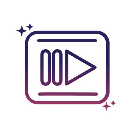 rec player button social media gradient style icon vector illustration