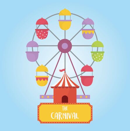 fun fair carnival ferris wheel booth recreation entertainmentのイラスト素材