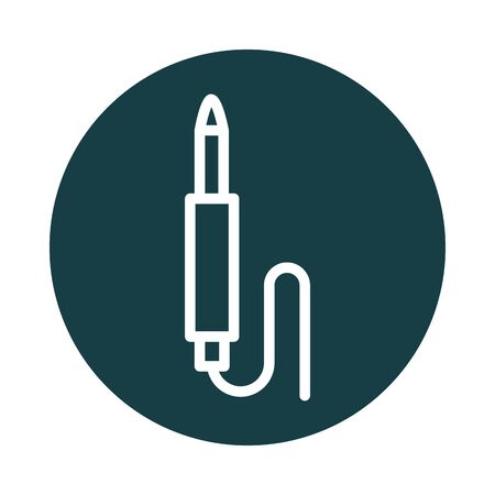 audio plug wire sound block style icon