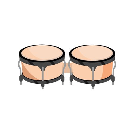 bongo drum percussion musical instrument vector illustration isolated iconのイラスト素材