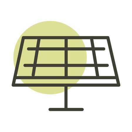 solar panel renewable alternative sustainable energy vector illustration line style iconのイラスト素材