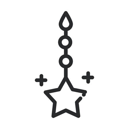 hanging star ornament ramadan arabic islamic celebration line style iconのイラスト素材