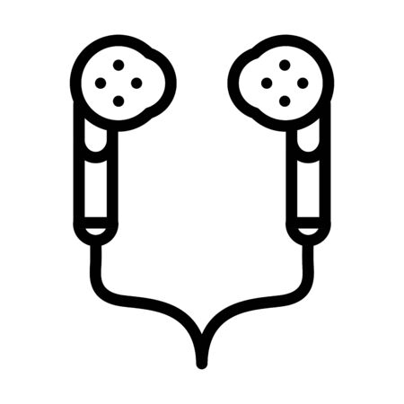 earphones accessory sound line style iconのイラスト素材