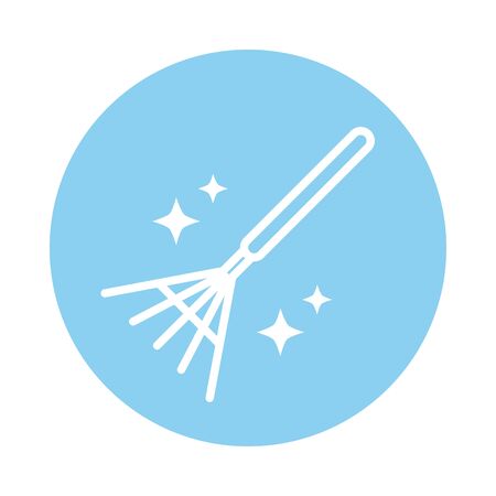 cleaning, duster equipment domestic hygiene block color style iconのイラスト素材
