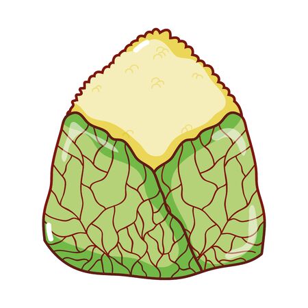 rice cake food japanese menu cartoon isolated iconのイラスト素材