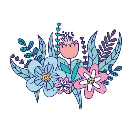 flowers season spring nature decoration iconのイラスト素材