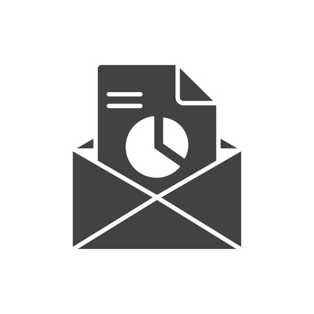 office envelope document report chart stationery supply silhouette on white backgroundのイラスト素材