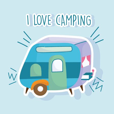camping trailer vacations activity adventure design vector illustrationのイラスト素材