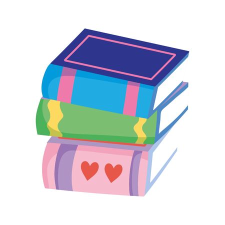 stacked books literature read learn isolated iconのイラスト素材
