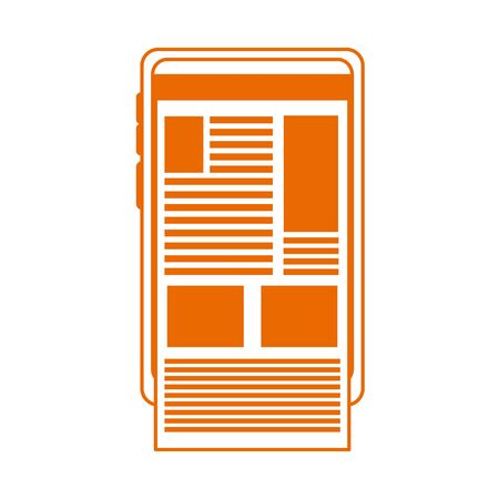smartphone website content home education vector illustration line color style iconのイラスト素材