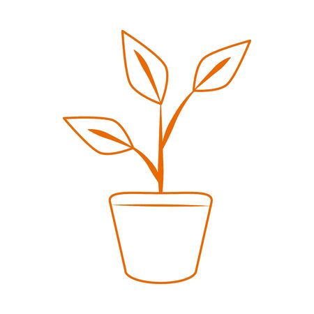 potted plant interior decoration vector illustration line color style iconのイラスト素材