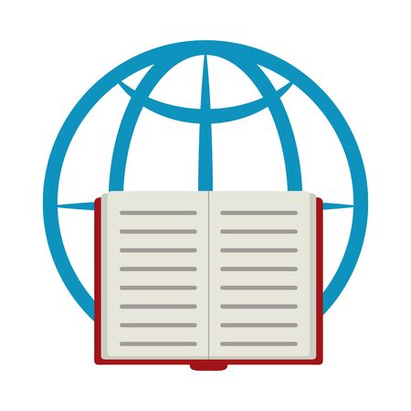 world book connection home education flat style iconのイラスト素材