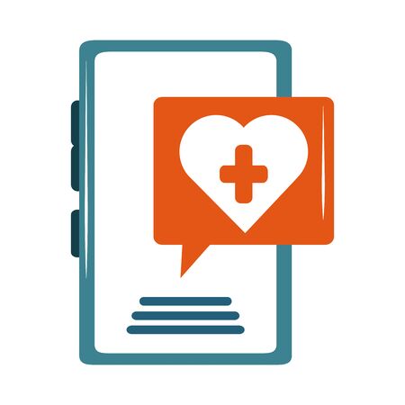 online doctor smartphone connected medical care flat style iconのイラスト素材
